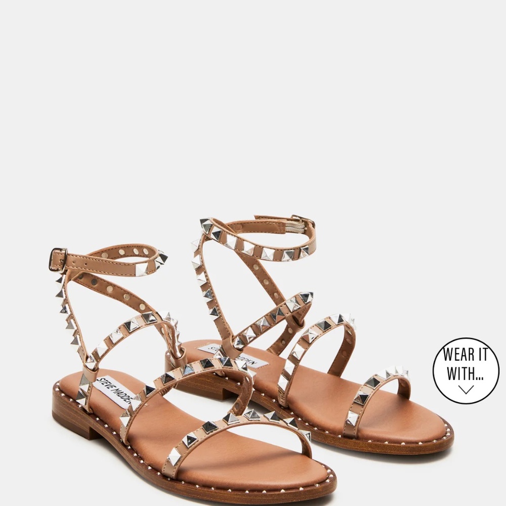 Tan studded Steve Madden sandals